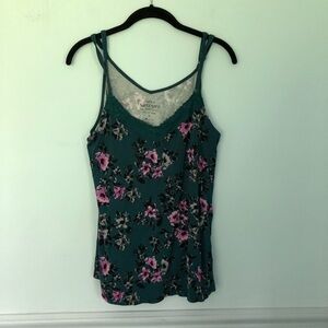 Torrid Super Soft Knits Green & Floral Tank Top Size 0X